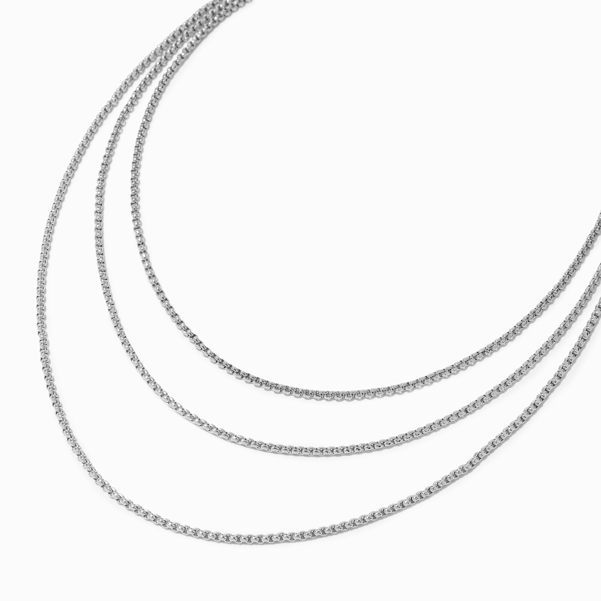 View Claires Bolo Chain MultiStrand Necklace Silver information