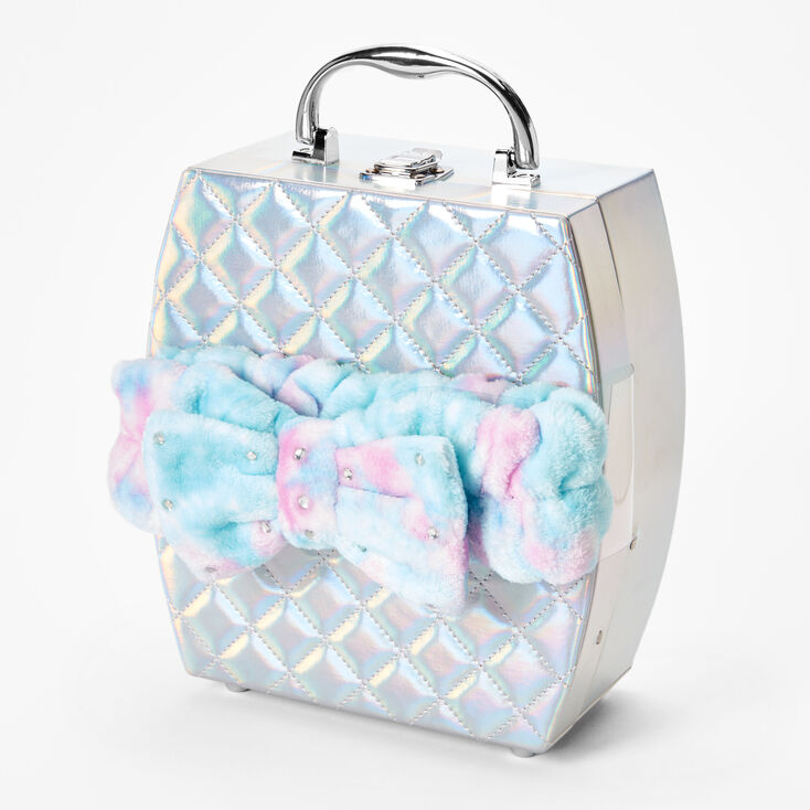 Holographic Quilted Makeup Set - Silver,