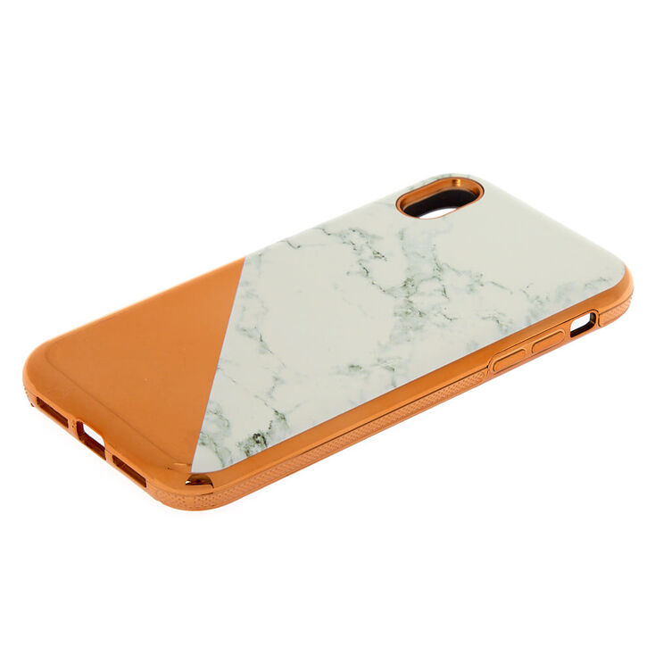 Rose Gold Marble Protective Phone Case - Fits iPhone XR,