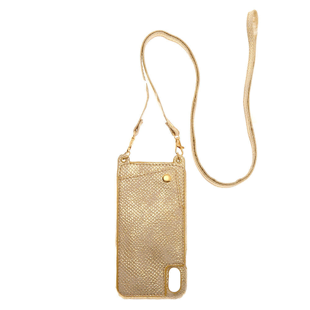 Gold Crossbody Phone Case - Fits iPhone