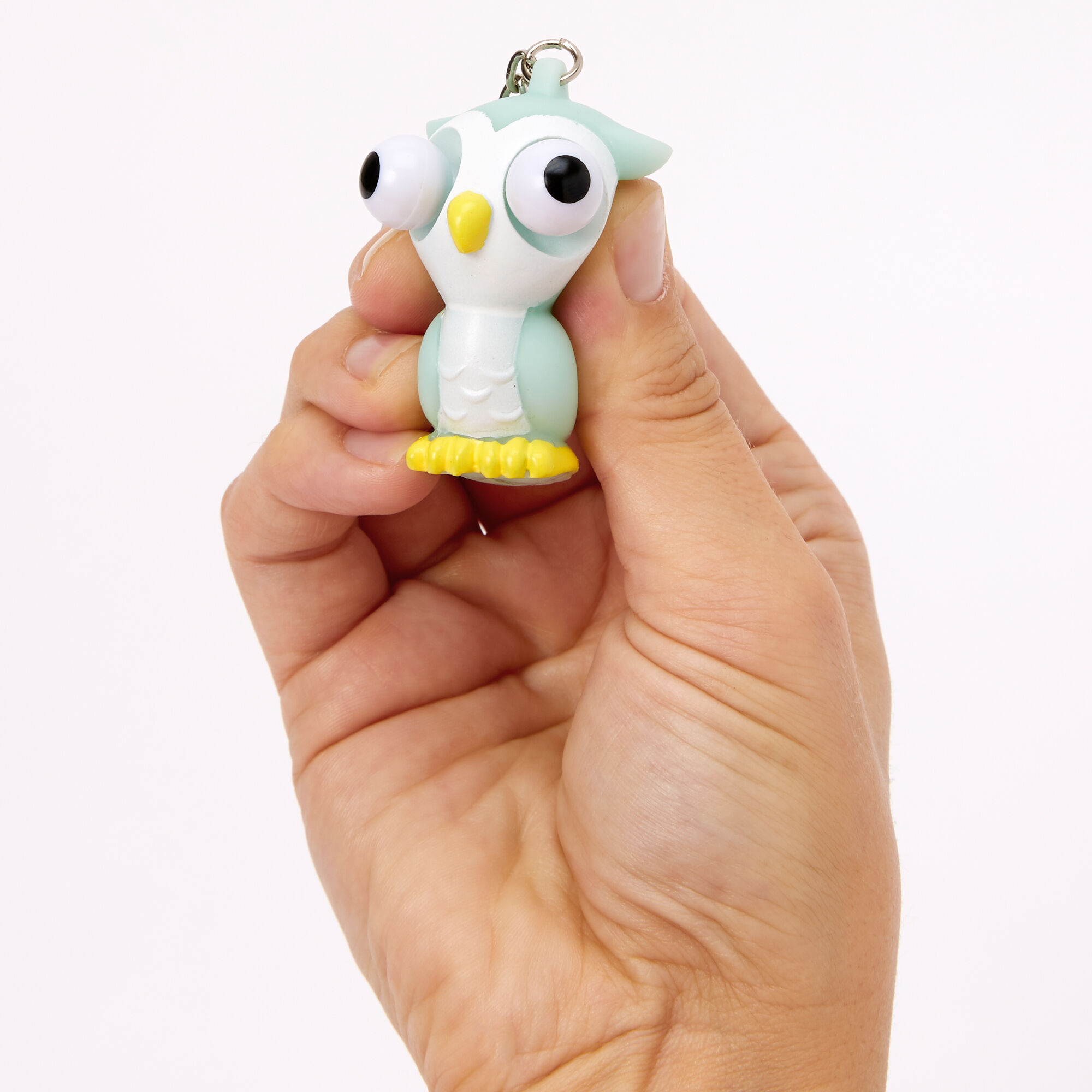 Porte-clés hibou aux yeux exorbités - Vert menthe,