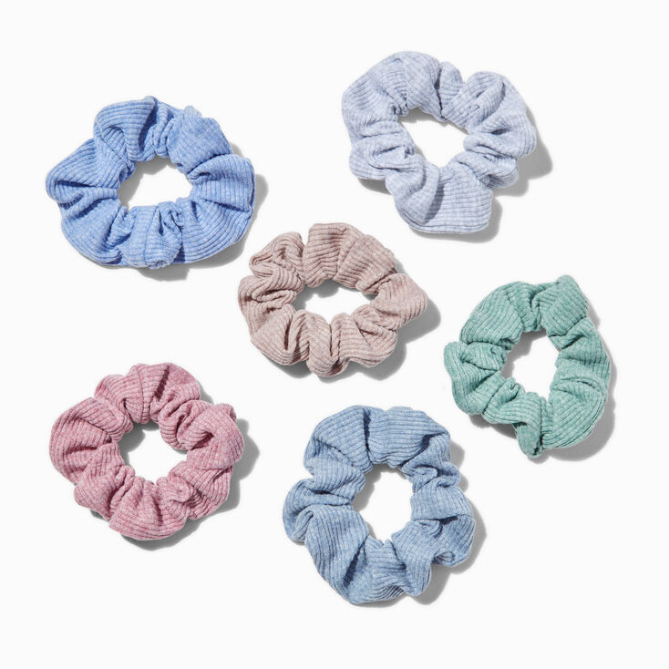 Ribbed Heathered Mixed Hair Scrunchies - 6 Pack,