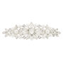 Silver-tone Pearl &amp; Rhinestone Hair Barrette,