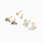 18K Gold Plated Cowgirl Stud Earrings - 3 Pack,