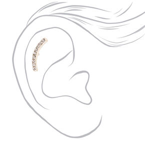 Silver Crystal Curve Cartilage Earring,