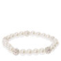 Silver Pearl &amp; Fireball Stretch Bracelet,