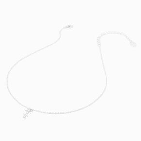 Silver Crystal Zodiac Symbol Pendant Necklace - Sagittarius,