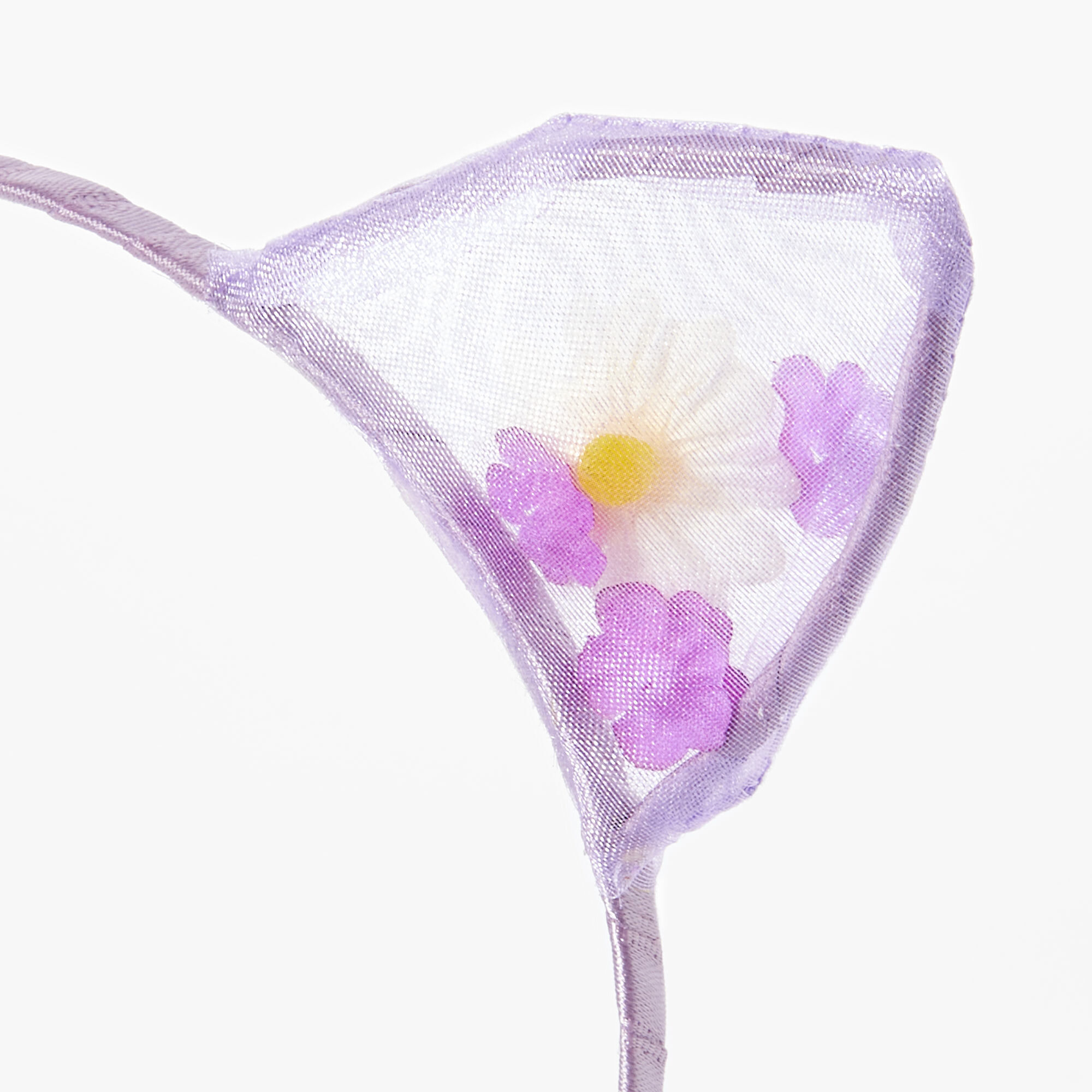 Purple Floral Cat Ears Headband,