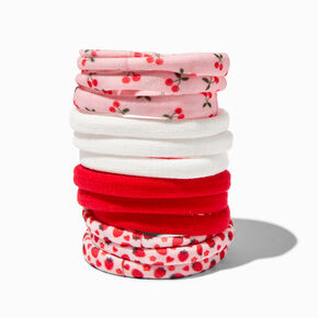 Cherry Time Rolled Hair Ties - 12 Pack,