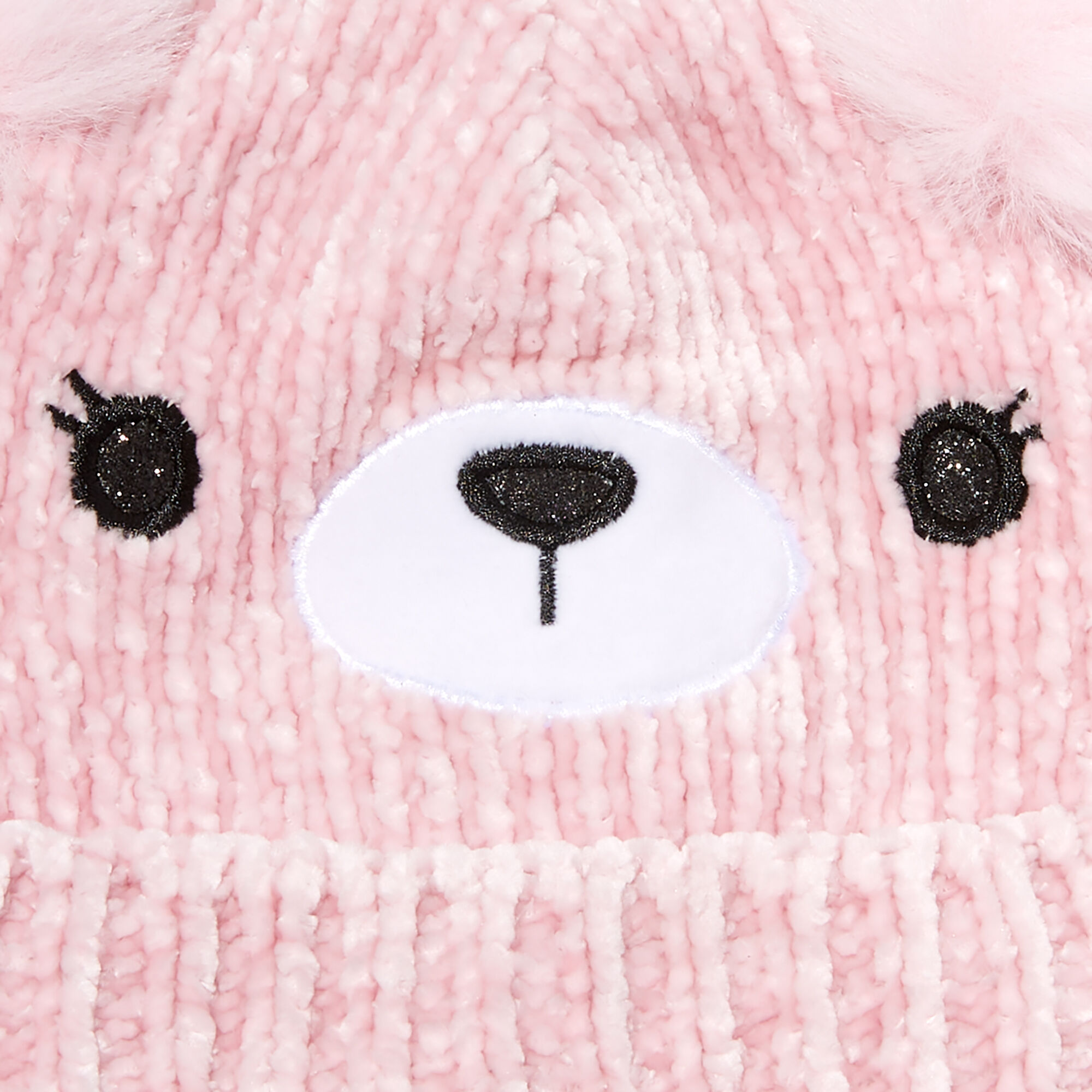 Claire's Club Bear Pink Beanie Hat,