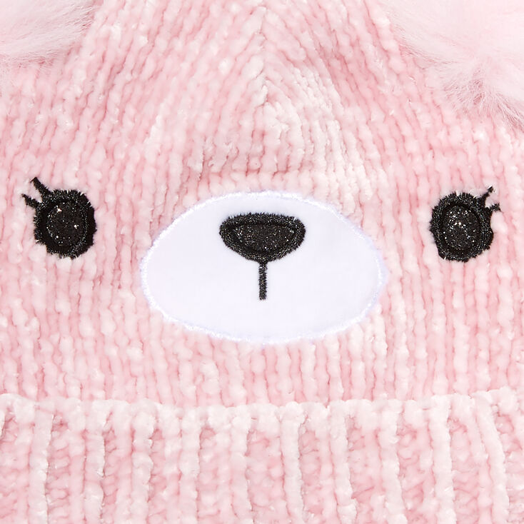 Claire&#39;s Club Bear Pink Beanie Hat,
