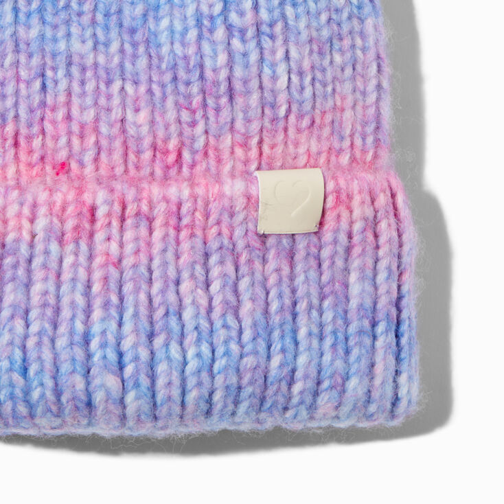Pastel Tie Dye Knit Beanie Hat,