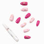 Pink Status Stiletto Vegan Faux Nail Set - 24 Pack,