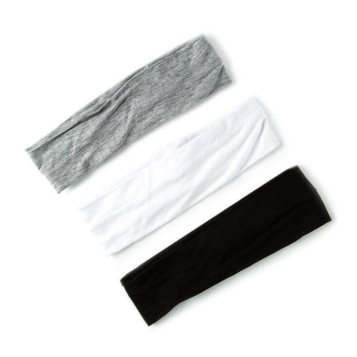 Black, White, &amp; Gray Jersey Headwraps - 3 Pack,