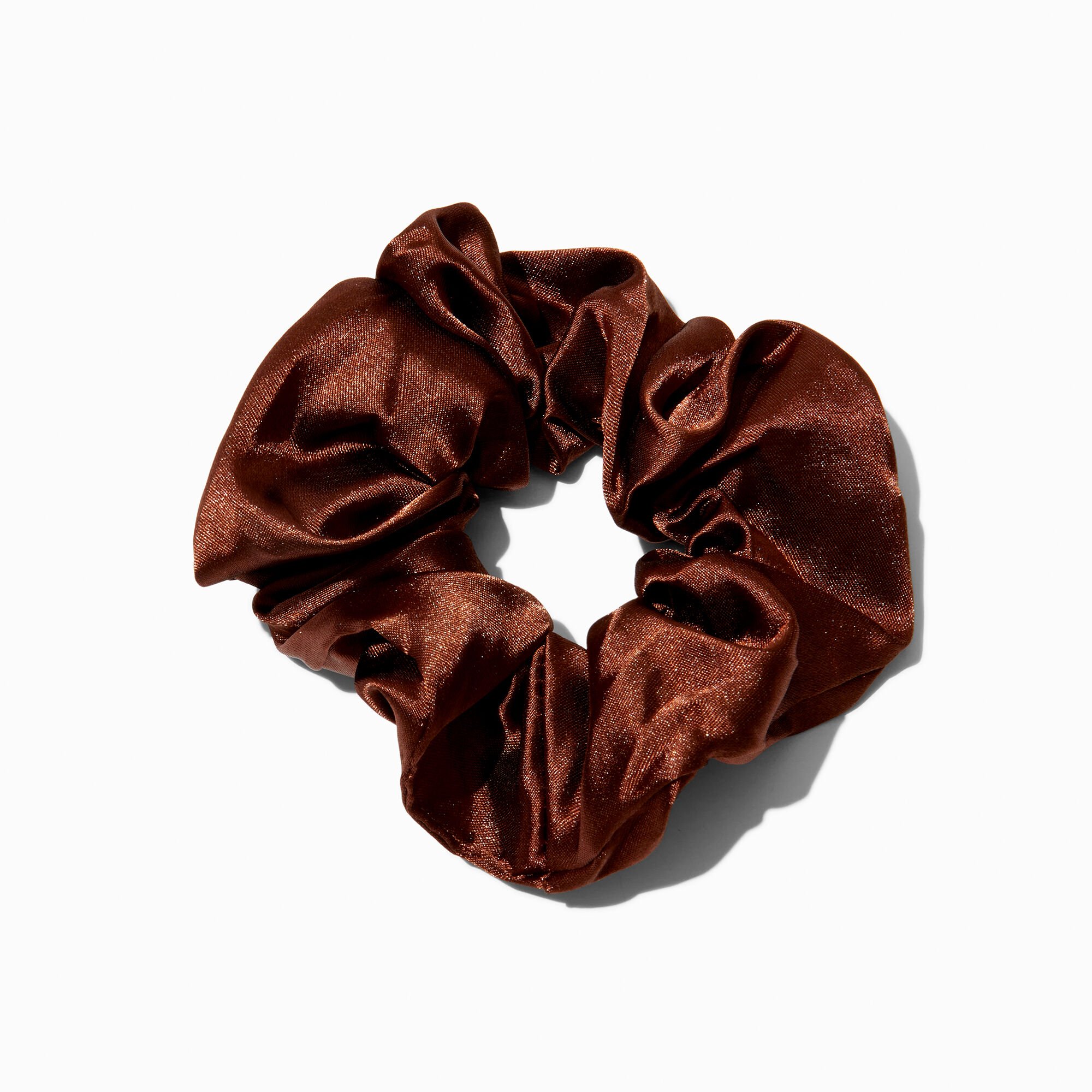Chocolate Brown Satin Hair Scrunchie,