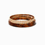 Bracelets fins bangle textur&eacute;s &eacute;caille de tortue couleur dor&eacute;e - Lot de 5,