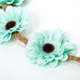 Daisy Flower Tie Headwrap - Mint,