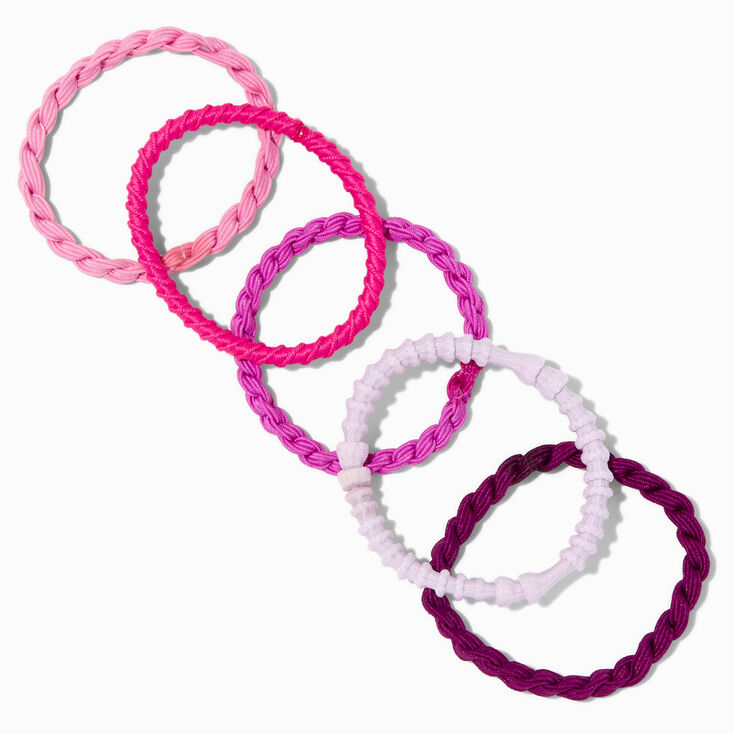 Pinks &amp; Purples Mixed Textured Hair Ties - 12 Pack,