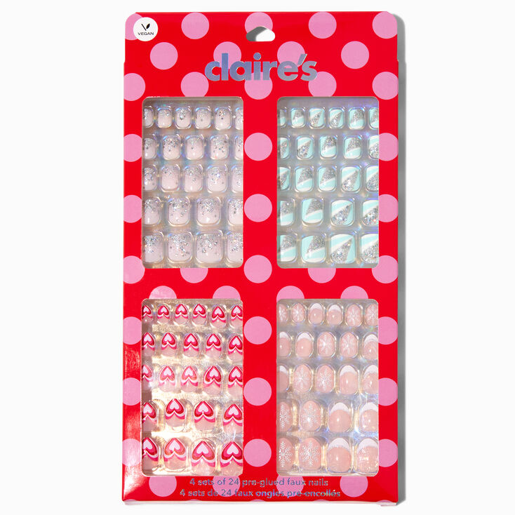 Holiday Vegan Press On Faux Nail Set - 4 Pack,