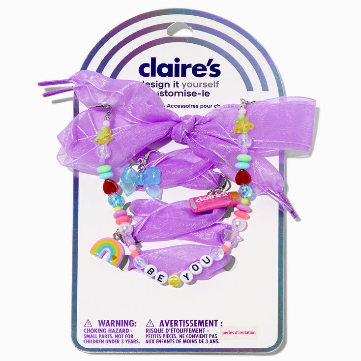 DIY &quot;Be You&quot; Lavender Beaded Shoelace Charm Kit,