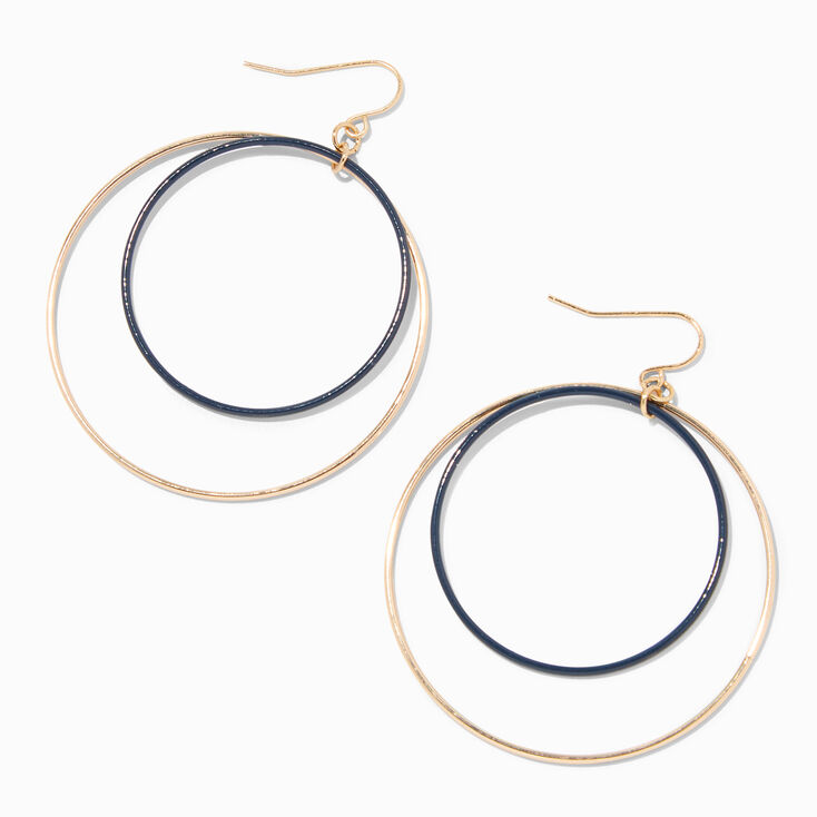 Gold 2&quot; Double Hoop Earrings,
