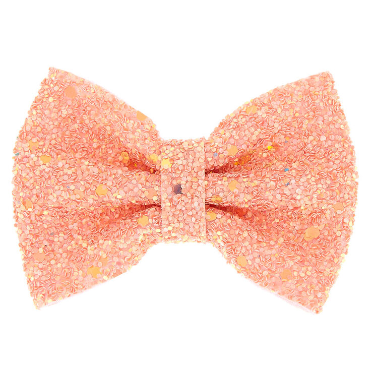 Mini Cake Glitter Hair Bow Clip - Rose Gold | Claire's US