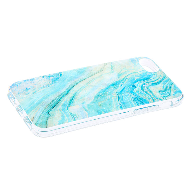 Turquoise Marble Shell Phone Case - Fits iPhone 6/7/8/SE,