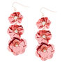 2&quot; Sequin Flower Drop Earrings - Pink,