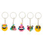 Lot de 5 porte-cl&eacute;s &eacute;moji arc-en-ciel,