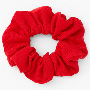 Medium Ribbed Hair Scrunchie - Red,