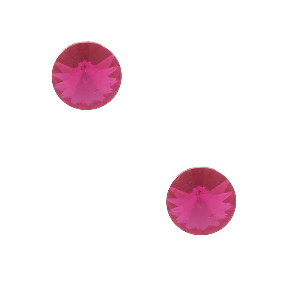 Sterling Silver Swarovski® Stone Stud Earrings - Fuchsia,