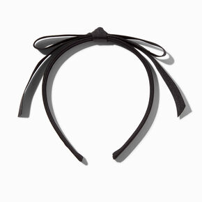 Black Skinny Ribbon Bow Headband,