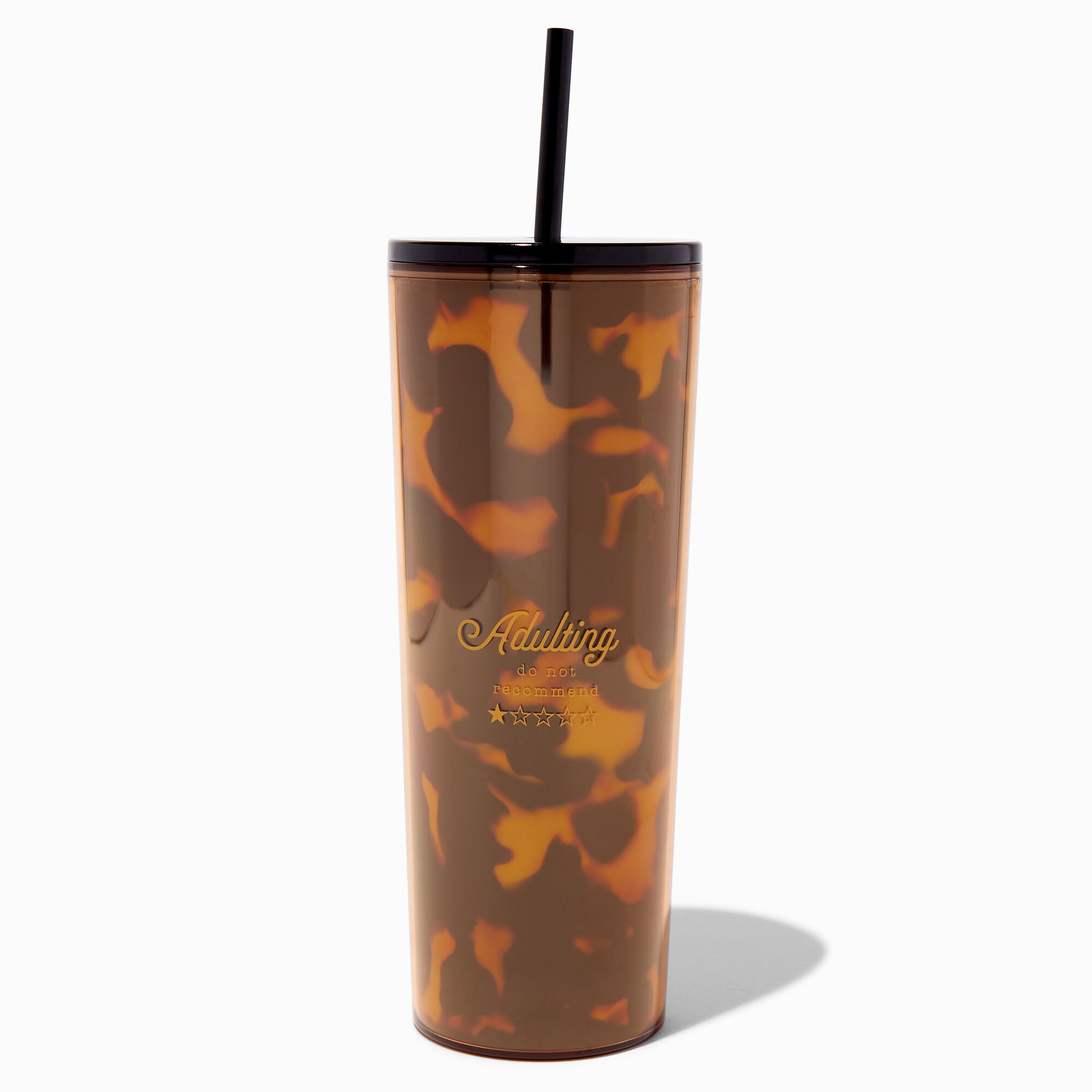 View Claires adulting Tortoiseshell Plastic Tumbler information