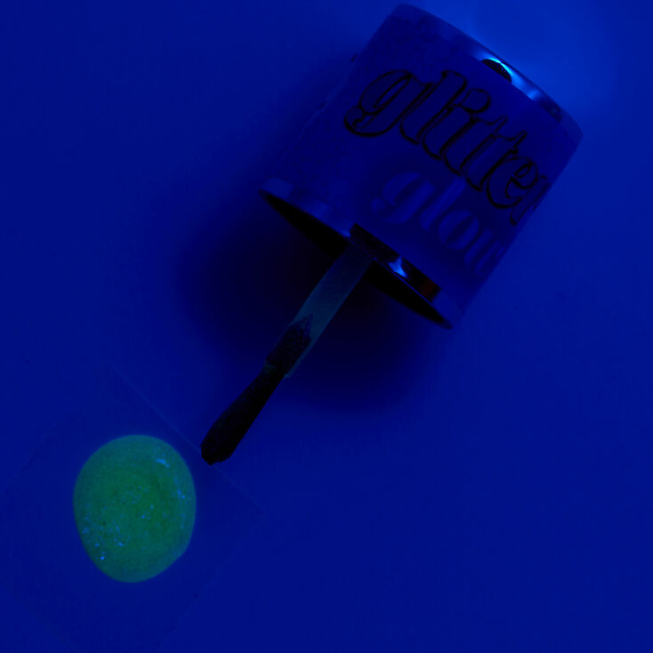 Glitter Glow Vegan Glow in The Dark Nail Polish - Blue,