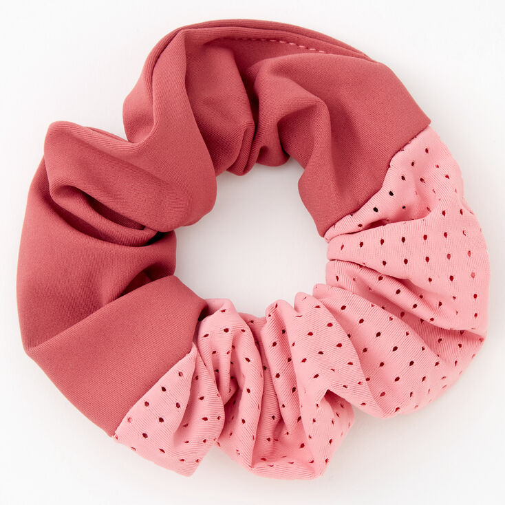 Pink Solid &amp; Dot Hair Scrunchie,
