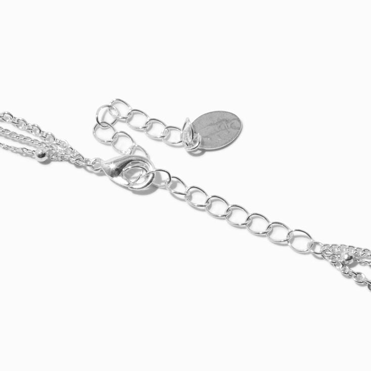 Silver-tone Crystal &amp; Faux Pearl Multi-Strand Y-Neck Necklace,