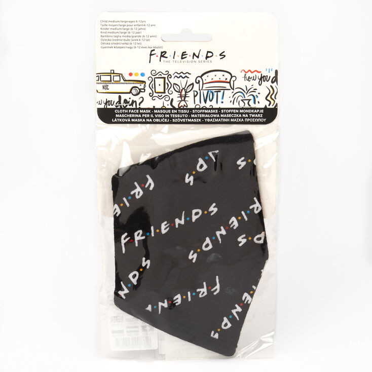 Claire's Masque en tissu FRIENDS™ – Noir, enfant taille moyenne/grande taille
