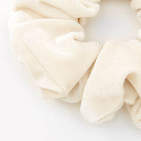 Medium Flat Velvet Hair Scrunchie - Ivory,