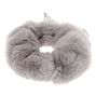 Medium Faux Fur Unicorn Cat Hair Scrunchie - Gray,