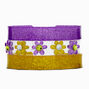 Claire&#39;s Club Purple Flower Bangle Bracelets - 3 Pack,