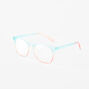 Blue &amp; Pink Ombre Retro Clear Lens Frames,