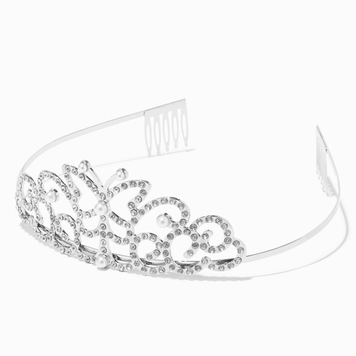 Claire&#39;s Club Butterfly Pearl Silver Tiara,