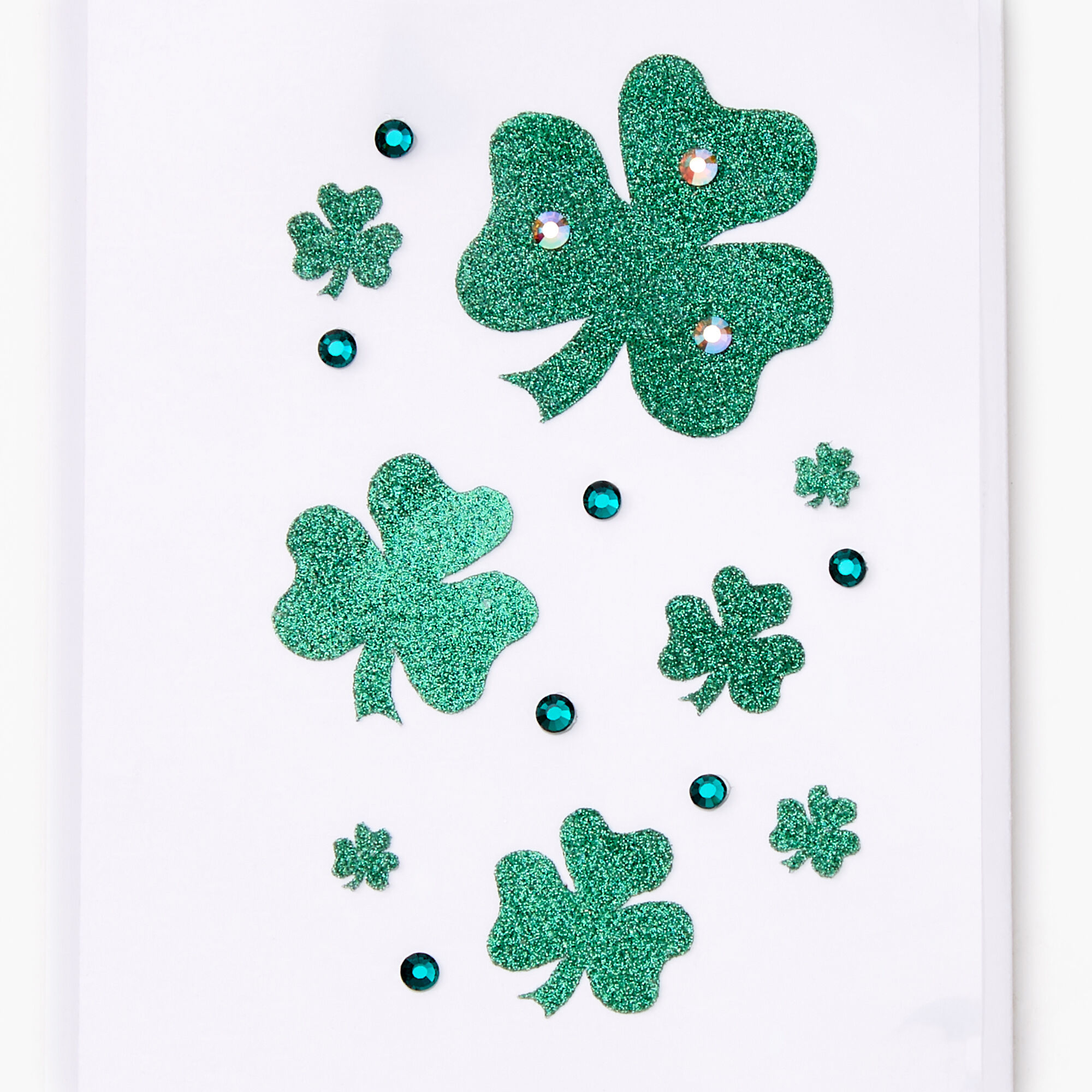 Shamrock Glitter Body Stickers Claire s