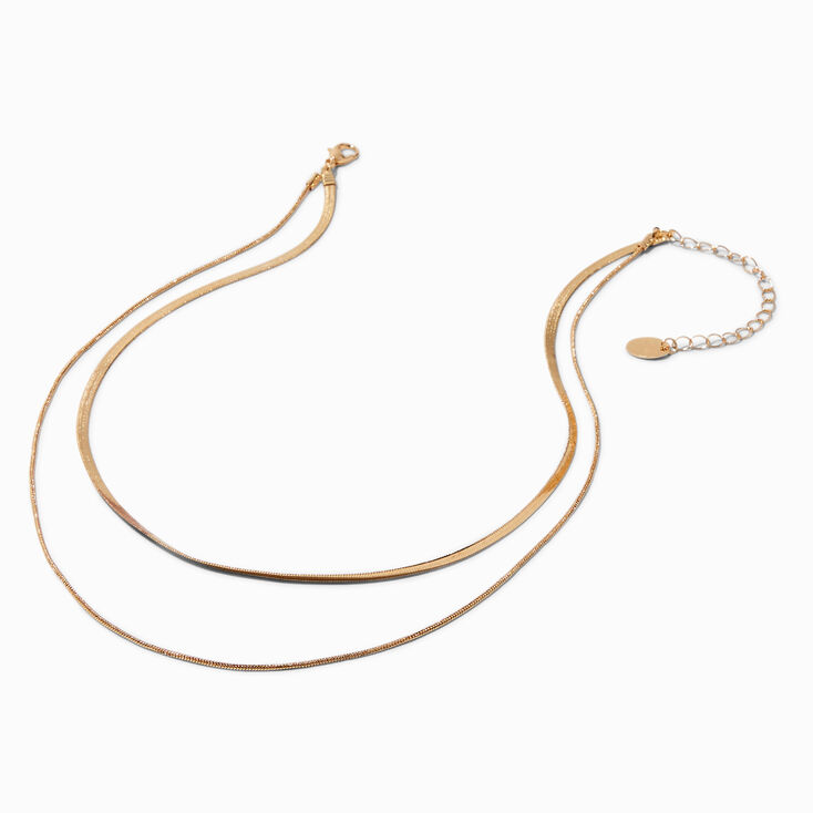 Gold-tone Delicate Snake Multi-Strand Chain Necklace,