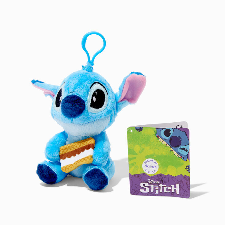 Disney Stitch Claire&#39;s Exclusive S&#39;mores Soft Toy Bag Clip,