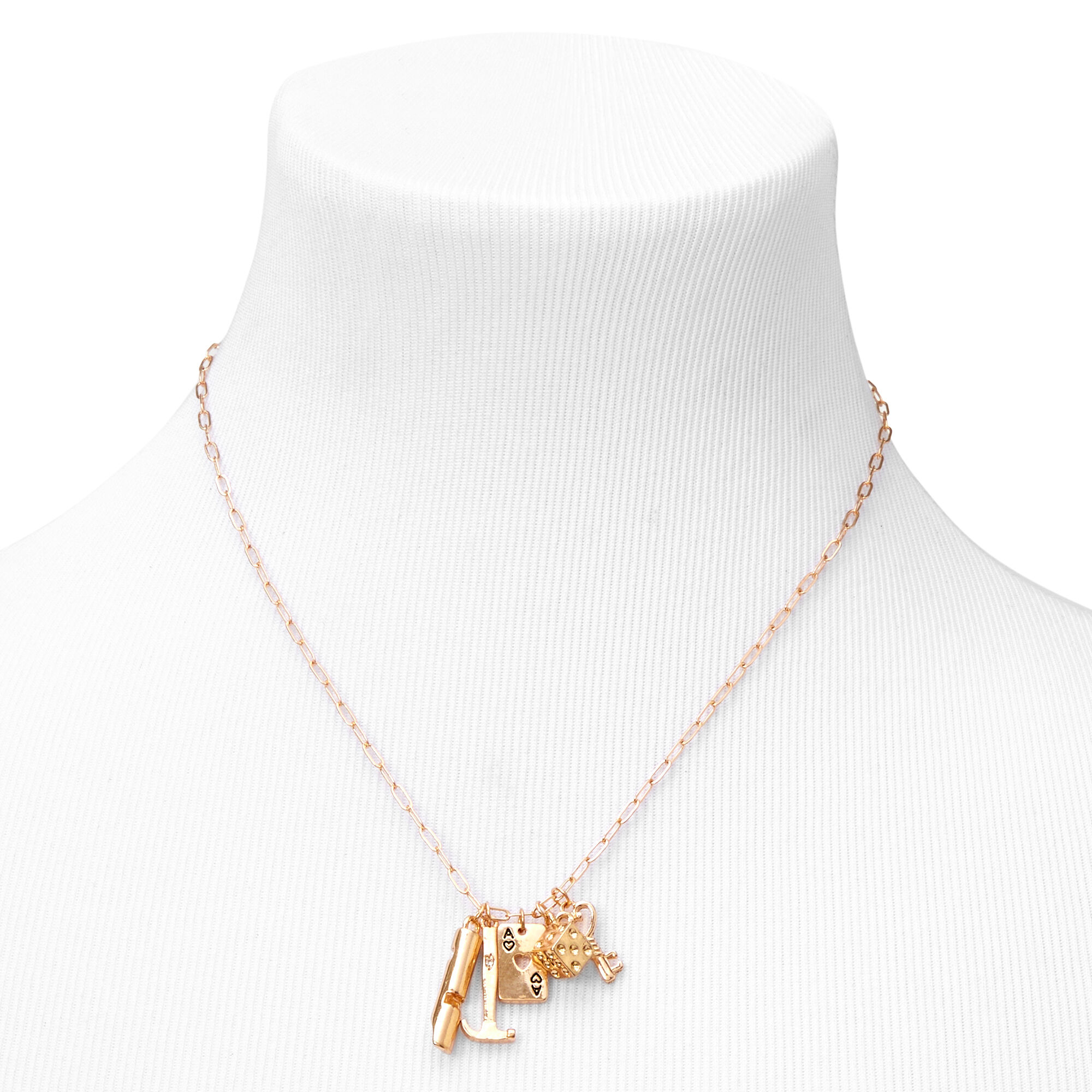 Gold Charms Pendant Necklace,