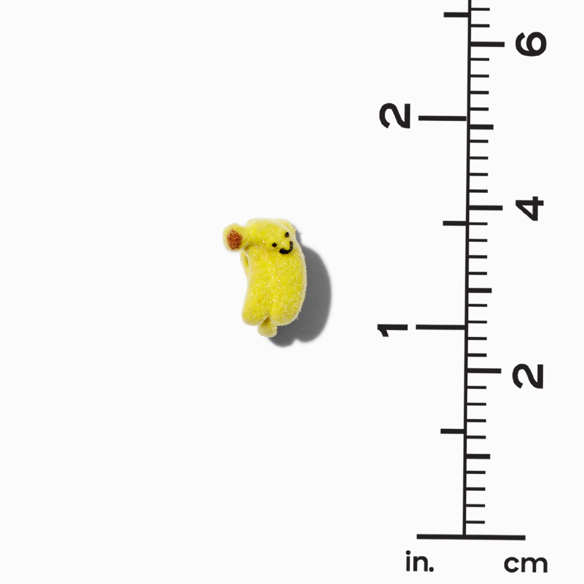 Yellow Fuzzy Banana Clip On Earrings
