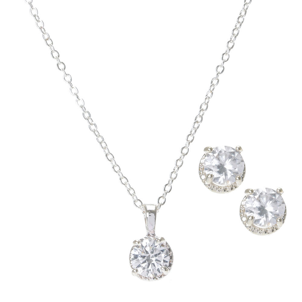 Silver Embellished Love Pendant Necklace,