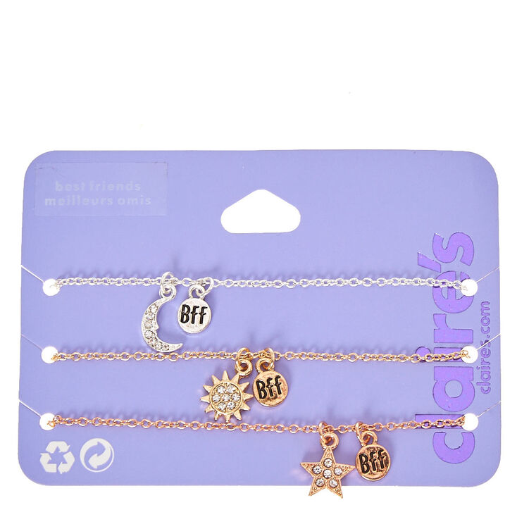 Mixed Metal Celestial Chain Friendship Bracelets - 2 Pack,