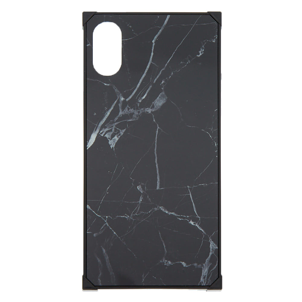Black Marble Square Phone Case - Fits iPhone X/XS,
